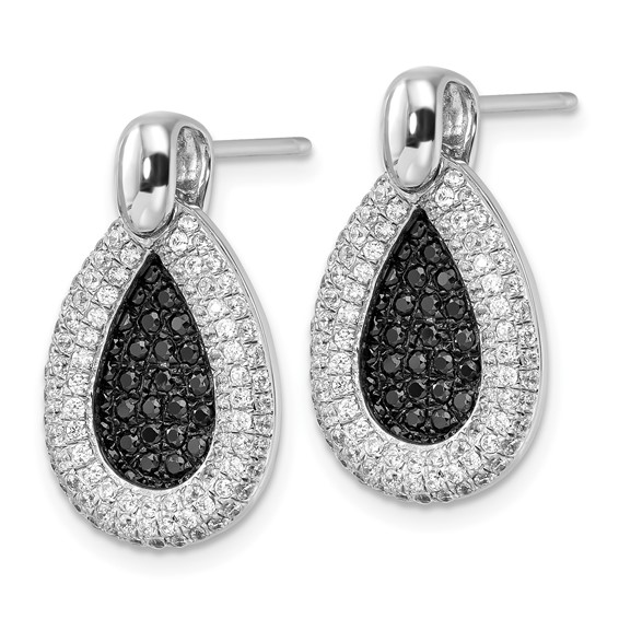 Sterling Silver & CZ True Fire Teardrop Post Earrings