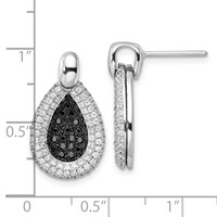 Sterling Silver & CZ True Fire Teardrop Post Earrings view 3