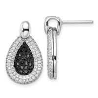 Sterling Silver & CZ True Fire Teardrop Post Earrings view 1