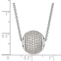 Sterling Silver & CZ Bead Brilliant Embers W 2in Ext Necklace view 3