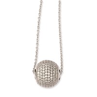 Sterling Silver & CZ Bead Brilliant Embers W 2in Ext Necklace view 2