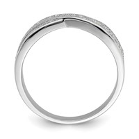Brilliant Embers Sterling Silver Rhodium-plated 72 Stone Criss Cross Micro Pavé CZ Ring view 2