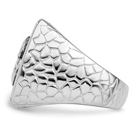 Brilliant Embers Sterling Silver Rhodium-plated 62 Stone Black Micro Pav‚ CZ Fleur De Lis Men's Ring view 3
