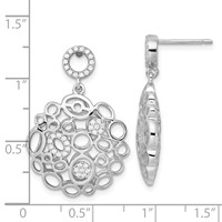 Sterling Silver & CZ Brilliant Embers Dangle Post Earrings view 3