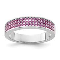 Sterling Silver & Pink CZ Brilliant Embers Ring view 1