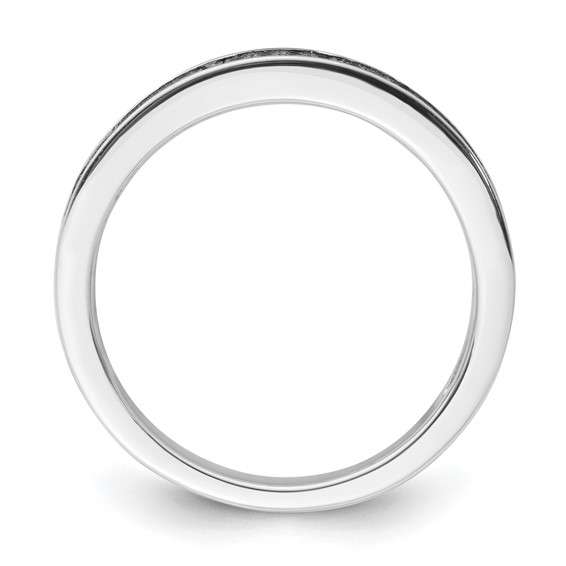 True Fire Sterling Silver Black CZ Ring