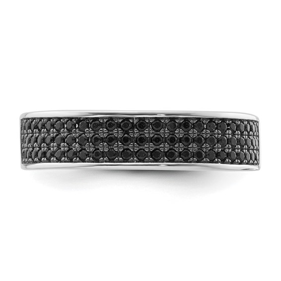 True Fire Sterling Silver Black CZ Ring
