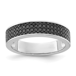 True Fire Sterling Silver Black CZ Ring