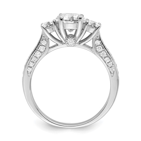 Brilliant Embers Sterling Silver Rhodium-plated 45 Stone Micro Pavé CZ Ring