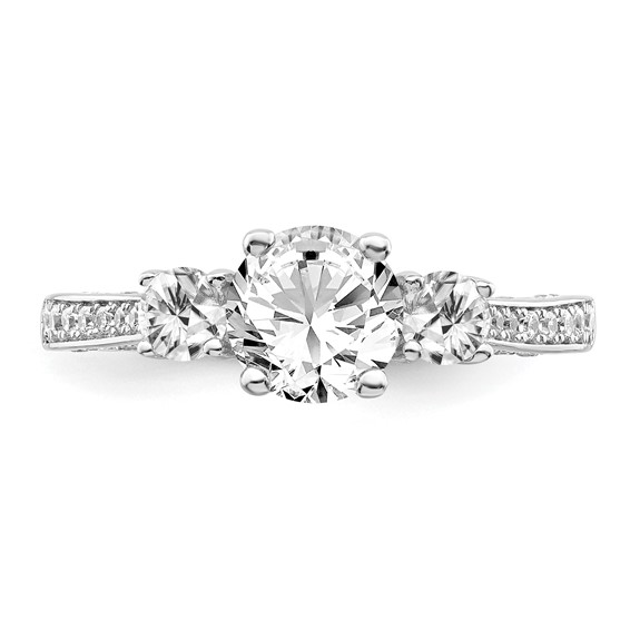 Brilliant Embers Sterling Silver Rhodium-plated 45 Stone Micro Pavé CZ Ring