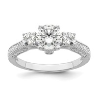 Brilliant Embers Sterling Silver Rhodium-plated 45 Stone Micro Pavé CZ Ring view 1