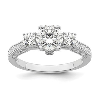 Brilliant Embers Sterling Silver Rhodium-plated 45 Stone Micro Pavé CZ Ring