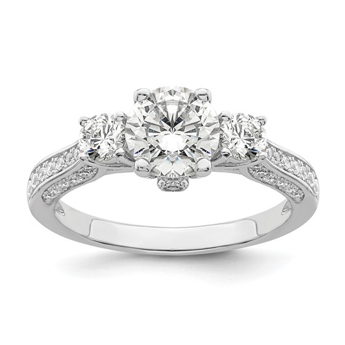 Brilliant Embers Sterling Silver Rhodium-plated 45 Stone Micro Pavé CZ Ring