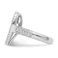 Sterling Silver Brown & Clear CZ Brilliant Embers Heart Ring view 3