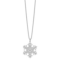 Brilliant Embers Sterling Silver Rhodium-plated 205 Stone Micro Pavé CZ Snowflake Necklace with 2 Inch Extender, 18" view 2