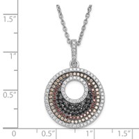 True Fire Sterling Silver & Multicolor CZ Circle W 2in Ext Necklace view 2