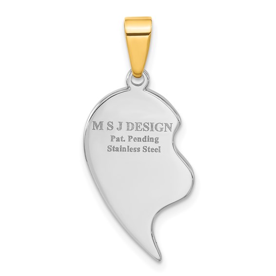 Stainless Steel Yellow IP-Plated Daughter 1/2 Heart Mounting Pendant