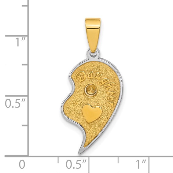 Stainless Steel Yellow IP-Plated Daughter 1/2 Heart Mounting Pendant