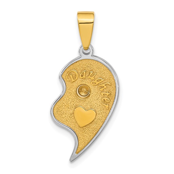 Stainless Steel Yellow IP-Plated Daughter 1/2 Heart Mounting Pendant
