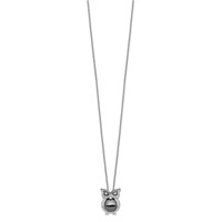 Brilliant Embers Sterling Silver Rhodium-plated 22 Stone Micro Pavé CZ Owl Necklace with 2 Inch Extender, 18" view 2
