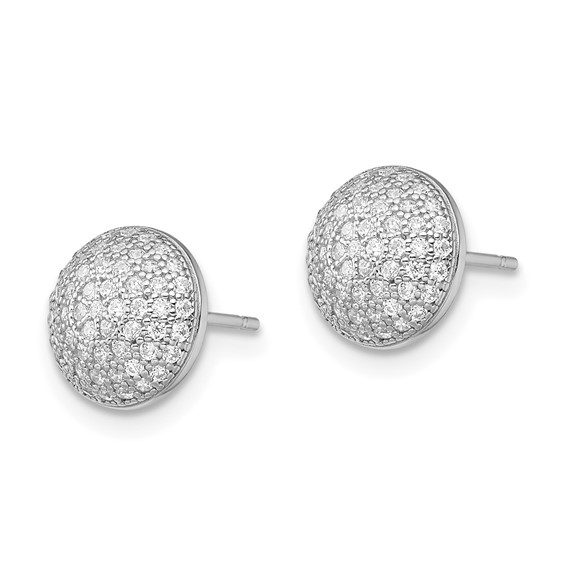 Brilliant Embers Sterling Silver Rhodium-plated 118 Stone Micro Pavé CZ Post Earrings