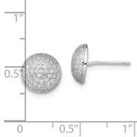 Brilliant Embers Sterling Silver Rhodium-plated 118 Stone Micro Pavé CZ Post Earrings view 4