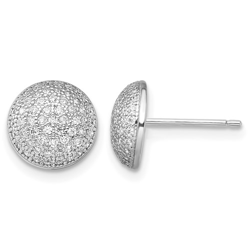Brilliant Embers Sterling Silver Rhodium-plated 118 Stone Micro Pavé CZ Post Earrings