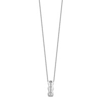 Brilliant Embers Sterling Silver Rhodium-plated 17 Stone Micro Pavé CZ Necklace with 2 Inch Extender, 18" view 2