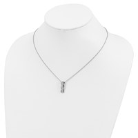 Brilliant Embers Sterling Silver Rhodium-plated 17 Stone Micro Pavé CZ Necklace with 2 Inch Extender, 18" view 4