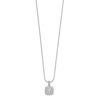 Brilliant Embers Sterling Silver Rhodium-plated 35 Stone Micro Pavé CZ Necklace with 2 Inch Extender, 18" view 2