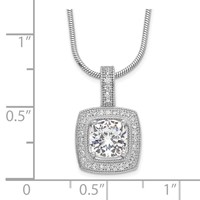 Brilliant Embers Sterling Silver Rhodium-plated 35 Stone Micro Pavé CZ Necklace with 2 Inch Extender, 18" view 3