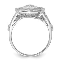 Brilliant Embers Sterling Silver Rhodium-plated 51 Stone Fancy Micro Pavé CZ Ring view 2