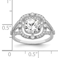 Brilliant Embers Sterling Silver Rhodium-plated 51 Stone Fancy Micro Pavé CZ Ring view 5