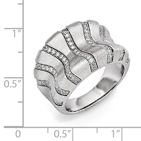 SS Rhodium-Plated CZ Brilliant Embers Ring