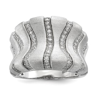 SS Rhodium-Plated CZ Brilliant Embers Ring