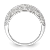 Sterling Silver Rhodium-Plated CZ Brilliant Embers Ring view 2