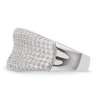 Sterling Silver Rhodium-Plated CZ Brilliant Embers Ring view 3