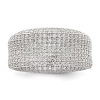 Sterling Silver Rhodium-Plated CZ Brilliant Embers Ring view 4