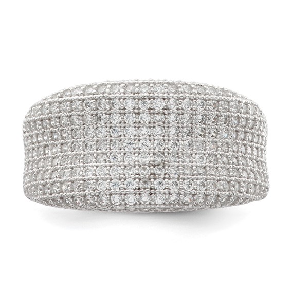 Sterling Silver Rhodium-Plated CZ Brilliant Embers Ring