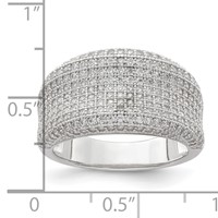 Sterling Silver Rhodium-Plated CZ Brilliant Embers Ring view 5