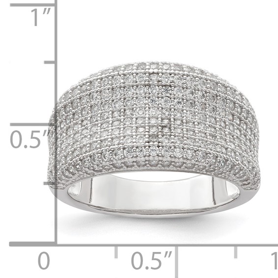 Sterling Silver Rhodium-Plated CZ Brilliant Embers Ring