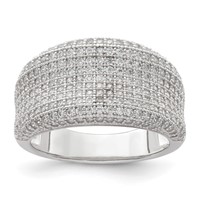 Sterling Silver Rhodium-Plated CZ Brilliant Embers Ring view 1