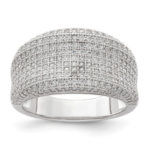 Sterling Silver Rhodium-Plated CZ Brilliant Embers Ring
