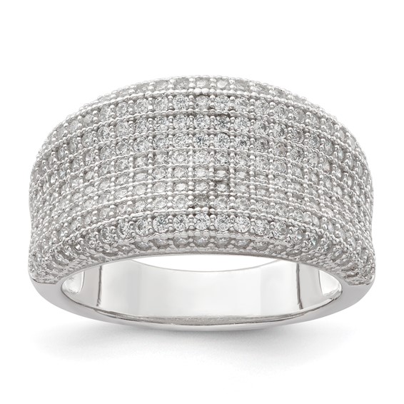 Sterling Silver Rhodium-Plated CZ Brilliant Embers Ring