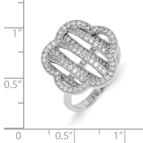 Sterling Silver & CZ Brilliant Embers Flower Ring