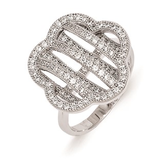 Sterling Silver & CZ Brilliant Embers Flower Ring