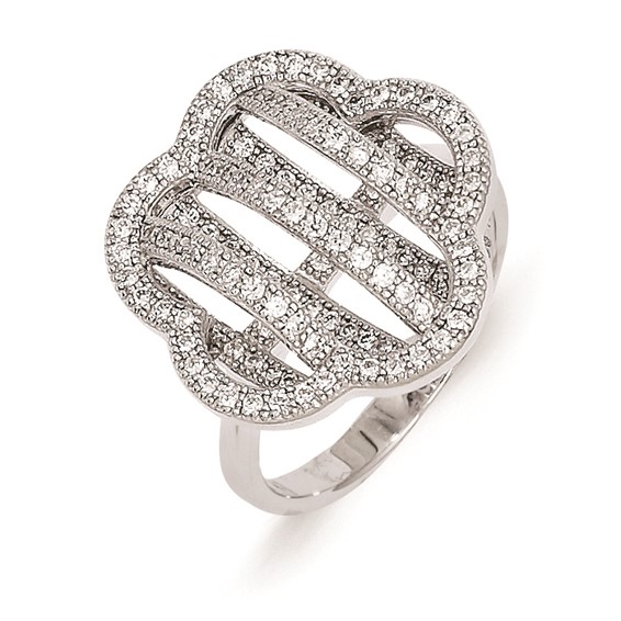 Sterling Silver & CZ Brilliant Embers Flower Ring