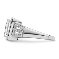 Brilliant Embers Sterling Silver Rhodium-plated 61 Stone Micro Pavé CZ Ring view 3