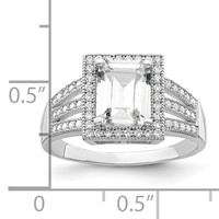 Brilliant Embers Sterling Silver Rhodium-plated 61 Stone Micro Pavé CZ Ring view 5