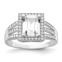Brilliant Embers Sterling Silver Rhodium-plated 61 Stone Micro Pavé CZ Ring view 1